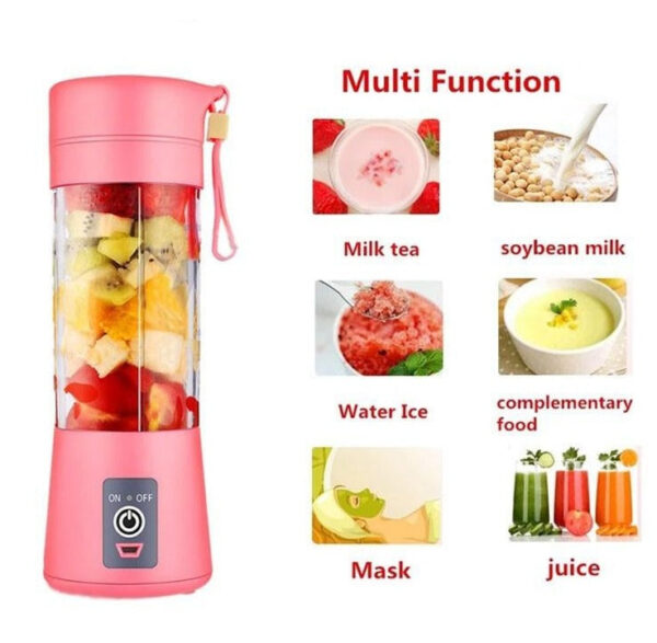 - Portable nutri mix blender za voce i povrce. Zapremina 380 ml. Puni se preko USB prikljucka. Kompaktnog dizajna i visefunkcionalan. Izradjen je od novih netoksicnih PP i PC matierijala. Poseduje duplu zastitu na prekidacu, kao i zastitu od praznjenja baterije. Lako i jednostavno odrzavanje i ciscenje. Jedna casa soka se moze izblendovati za manje od jednog minuta. Boja roze. U kompletu se dobija blender, kabl za USB punjenje. Vodite racuna o vasem zdravlju, spremajte svakodnevno sveze sokove od voca i povrca.