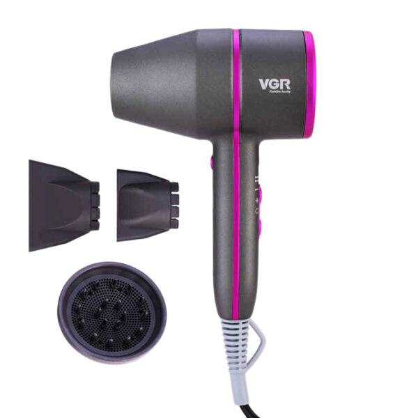 VGR V 403 Hair Dryer High Power Strong Wind Blowing Brush Second Gear High and Low.jpg q50 - Ovaj inovativni jonski fen vam dozvoljava da susite i stilizujete Vasu kosu brze, bez bojazni da cete je presusiti ili ostetiti. Njegova snaga je 2000W, poseduje snazan motor i duzina kabla je 1.8m. Poseduje dugme za hladan vazduh i 3 temperaturna rezima za zavrsetak feniranja kako bi Vasa kosa duze zadrzala zeljeni oblik.  Ima zastitu od zracenja, pa ga ​mogu koristiti i trudnice i deca. Fen je opremljen jonskom tehnologijom sto znaci da se tokom susenja, negativni joni se aktiviraju i sire po kosi, kako bi je optimalno zastitili. Negativni joni cine kosu glatkom i sjajnom.