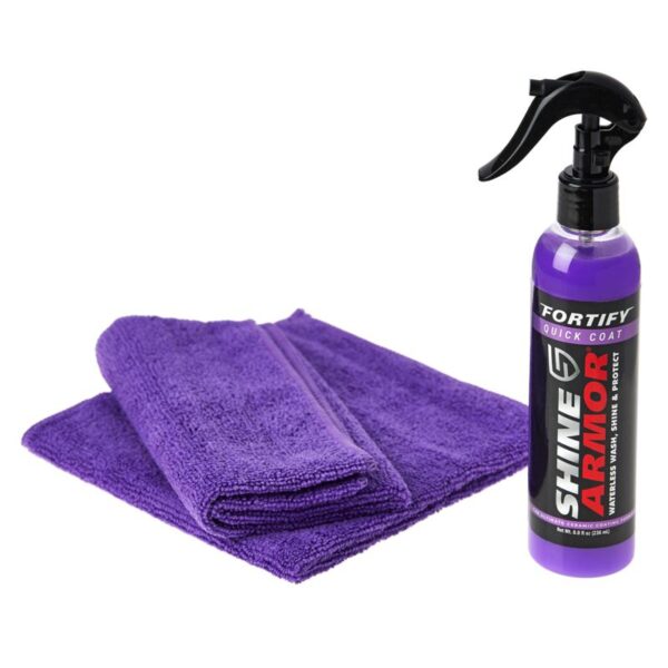 shine armor fortify quick coat waterless car wash 2 pac d - Keramicki premaz za automobil 3-u-1 premaz za pranje, sjaj i zastitu bez vode. Stvara jasan zastitni stit pruzajuci predivan sjaj i ne ostecujuci boju Vaseg automobila. Popunjava nedostatke, istovremeno sprecavajuci mrlje, razmazivanje i ogrebotine. Jednostavno prskajte i brisite.  Savrsen za automobile, camce, motocikle...Vas automobil moze uvek izgledati kao da je nov, preporodite Vas autmobil neka izgleda kao da ste ga upravo kupili. Pogodan je za spoljasnje, ali i za unutrasnje ciscenje vozila. Ustedecete mnogo vremena, a rezultati su vidljivi odmah. Paket sadrzi bocicu sredstva za pranje (236ml) i mikrofiber krpu za ciscenje.