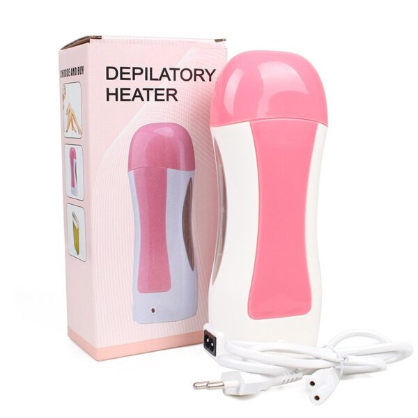 Electric Hair Removal Wax melt Machine Heater EU Plug Portable Epilator Roll on Professional Depilatory Heater - Ovaj prakticni aparat za hladnu depilaciju omogucava lako i jednostavno uklanjanje dlacica na svim dostupnim regijama tela. U unutrasnji prostor ubaci se patron sa voskom koji se ne dobija uz aparat, nakon 20 do 30 min kada se vosak zagreje lampica ce se ugasiti i vosak je spreman za upotrebu. Naneti ga u pravcu rasta dlake, prelepiti trakicu za depilaciju (isto se ne dobija uz aparat) i nakon par sekundi naglo povuci. Postupak ponoviti. Zapremina voska 100ml. Aparat radi pomocu strujnog kabla. Hladna depilacija je itekako preporucljiva osobama koje su dugo na nogama i imaju problema sa prosirenim  venama.