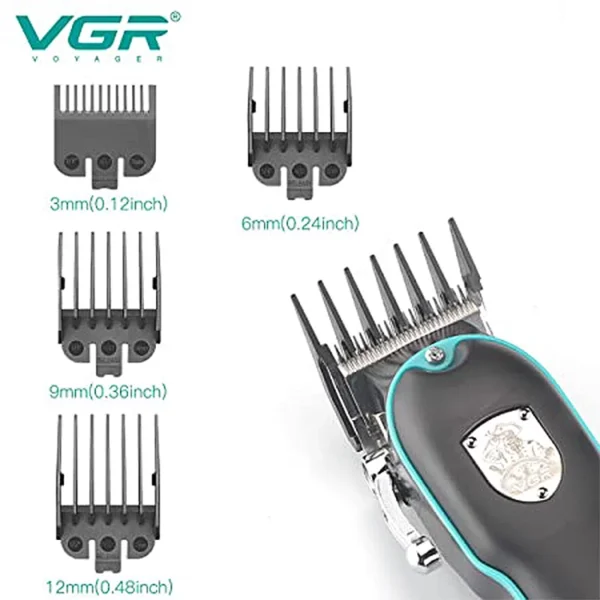 5 4 1 - VGR V-123 je napredna mašina za šišanje koja se može koristiti u frizerskim salonima, kod kuće i drugim mestima gde je potrebno kvalitetno šišanje. Ovaj proizvod ima izvanredne performanse i izdržljivost, što ga čini idealnim za profesionalce. Mašina za šišanje je opremljena sečivima od visokokvalitetnog nerđajućeg čelika koji omogućavaju precizno i glatko šišanje. Podešavanjem dužine sečiva, korisnici mogu prilagoditi frizuru svojim željama. Ova mašina za šišanje takođe ima ergonomski dizajn i lakoću korišćenja, omogućavajući korisnicima da udobno i precizno šišaju. Takođe ima tih rad, što ga čini idealnim za upotrebu u stresnim okruženjima. VGR profesionalna mašinica za šišanje V-123 je napredna i veoma funkcionalna mašina za šišanje koja će zadovoljiti potrebe profesionalnih frizera. Njegove performanse, preciznost i lakoća upotrebe čine ga idealnim izborom za svako okruženje gde se zahtevaju kvalitetne frizure.