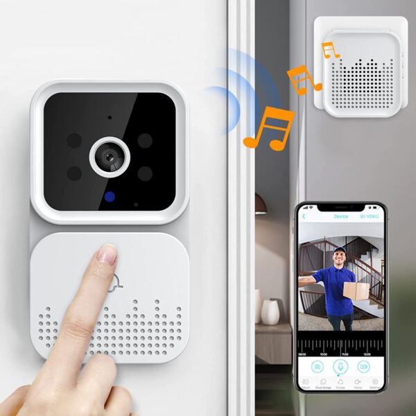 61j2aaPQ5RL. AC SL1500 - Bežično video zvono je napredna tehnologija ulaznog sistema za vaš dom ili poslovni prostor. Ovaj uređaj kombinuje funkcije tradicionalnog zvona i videokamera, omogućavajući vam da pregledate ulaz i da saznate ko vam se obraća pre nego što otvorite vrata. Video zvono je povezano putem Wi-Fi mreže i može se koristiti sa vašim pametnim telefonom ili tabletom za pristup real-time video stream-u i zvuku. Pored toga, bežično video zvono ima i funkcije noćnog vida i snimanja, što vam omogućava da pratite šta se dešava oko vašeg doma ili poslovnog prostora 24/7. Ovo bežično video zvono je siguran i praktičan način da održite svoj dom i poslovni prostor sigurnim u svako doba dana i noći.