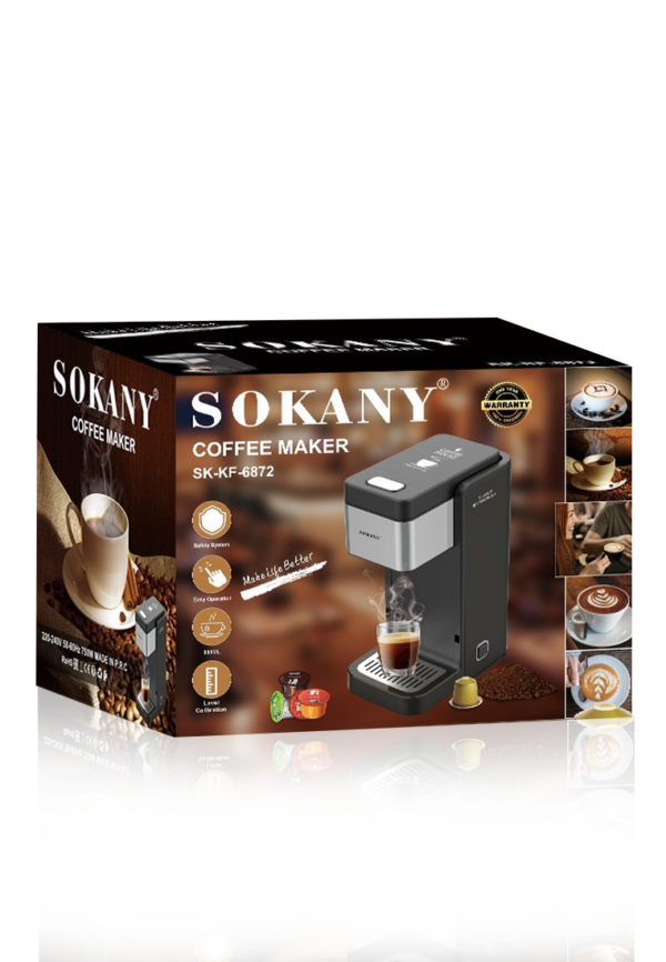 CoffeeMaker 6 - Sokany coffee maker je vrhunski uređaj za pripremu kafe, koji vam omogućava da pripremite savršenu šoljicu kafe u svako doba dana. Uključuje i veliku posudu za vodu i praktičnu funkciju za pripremu više šoljica istovremeno. Sokany coffee maker je odličan izbor za sve koji traže kvalitetnu i jednostavnu pripremu kafe u svako doba dana. Kapacitet rezervoara za vodu od 900 ml. • Aparat za kafu snage 750W. • Jedno dugme jednostavno i lako za rukovanje. • Kompaktan i prenosiv – sa najkompaktnijim dizajnom i najtrajnijom konstrukcijom na tržištu, mašina je savršena za dom, kancelariju, stan, kamp kućicu itd. • Savršen je poklon za vašeg partnera, porodicu, prijatelja i saradnike.