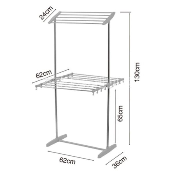 Dupli stalak za susenje vesa 4 - Dupli stalak za sušenje veša je idealan za one koji žele da uštede prostor u svom domu, ali ipak imaju dovoljno prostora za sušenje veša. Ovaj stalak ima dva nivoa koji vam omogućavaju da sušite velike količine veša na malom prostoru. Stalak za sušenje veša je napravljen od čvrstog i kvalitetnog materijala, što ga čini stabilnim i dugotrajnim. Svi delovi su spojeni na način koji ih čini izuzetno izdržljivim i otpornim na habanje. Stalak takođe ima sklopivi dizajn, koji omogućava lako skladištenje kada se ne koristi. To znači da nećete morati da ga držite u kući kada se ne koristi, jer se lako sklapa i može se postaviti u manji prostor. Pored toga, ovo postolje takođe ima točkove za lako kretanje po potrebi, što vam omogućava da ga lako premestite iz jedne prostorije u drugu. Stalak za sušenje veša je savršen za one koji žive u stanovima ili kućama sa ograničenim prostorom za sušenje veša na otvorenom. Pored toga, ovaj stalak je izuzetno jednostavan za korišćenje, tako da nećete imati problema sa sušenjem veša. Ako tražite praktičan i funkcionalan stalak za sušenje veša koji će vam omogućiti da sušite velike količine veša na malom prostoru, onda je ovaj dupli stalak za sušenje veša savršen izbor za vas.