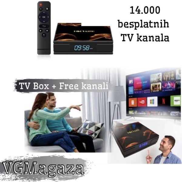 10 9 - Ovaj uredjaj Vam omogucava da pretvorite bilo koji Tv u SMART TV. Najnoviji HK1 Lite RK3228A Android 9.0 TV smart Box, uz koji dobijate 14.000 besplatnih TV kanala.