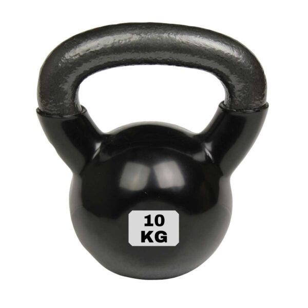 10 KG - Kettlebell čelični teg obložen vinilom. Nezamenljivi fitness rekvizit kojim, pored izgradnje mišićne mase i eksplozivne snage, postićete i efekat cardio treninga. Poznat još i kao girja i rusko zvono.  