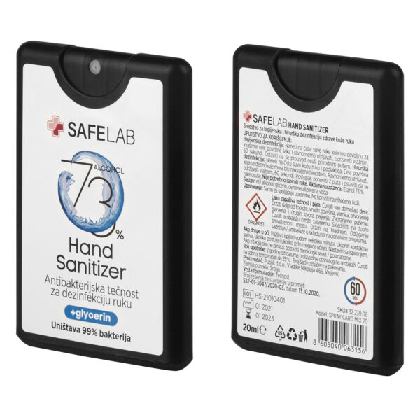 3223906 002 - SPRAY CARD MIX 20, antibakterijska tečnost za dezinfekciju ruku, 20 ml, 24/1, mešane boje