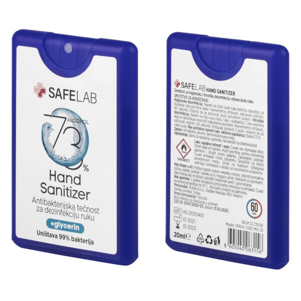 3223906 003 - SPRAY CARD MIX 20, antibakterijska tečnost za dezinfekciju ruku, 20 ml, 24/1, mešane boje