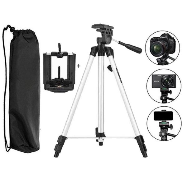 330 tripod multifunkcionalan - Novi Stativ Stalak TRIPOD 330A za slikanje i snimanje. Kompatibilan je sa svim vrstama telefona, kamera i digitalnih fotoaparata, težine manje od 2,5 kg. Stalak je prilagođen velikom broju modela mobilnih uređaja i kamera svih proizvođača. Pouzdan je i lagan za nošenje, pa ga možete poneti gde god želite.