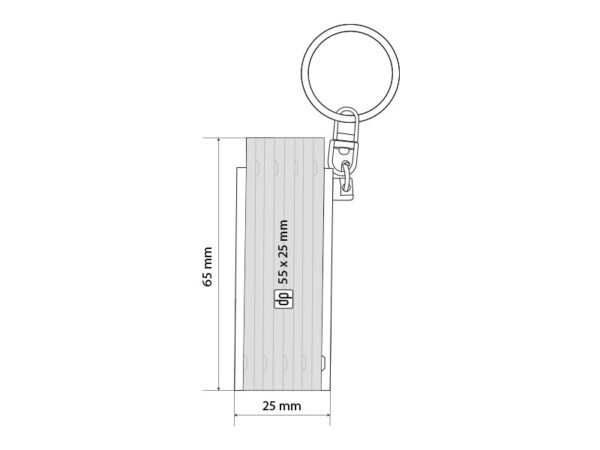 3318090 101 - RULER, sklopivi lenjir sa metalnim prstenom, 0.5 m, beli