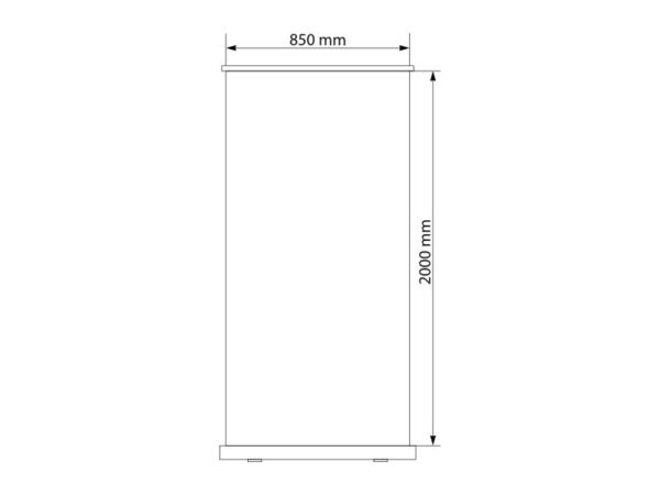 3600280 101 - Aluminijumski pano sa mehanizmom za samouvlačenje (bez platna za štampu), upakovano u zaštitnu futrolu