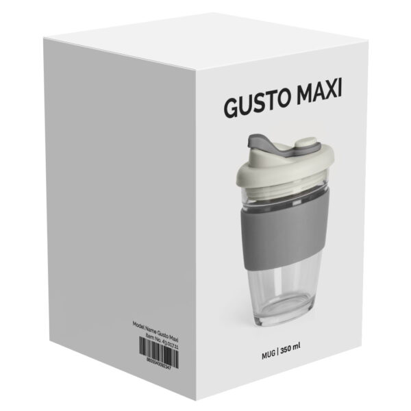 4301711 004 - GUSTO MAXI, čaša sa silikonskim držačem, 350 ml, tamno siva