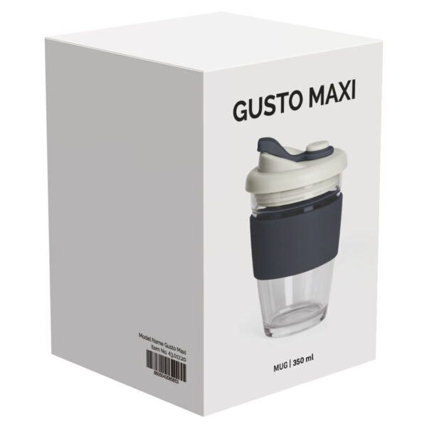 4301720 004 - GUSTO MAXI, čaša sa silikonskim držačem, 350 ml, plava