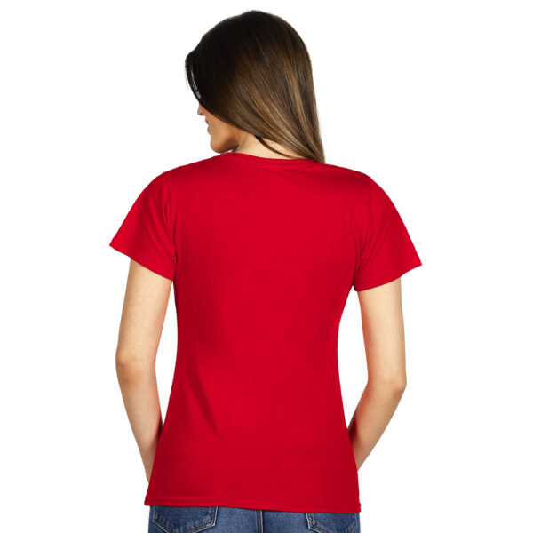 5006430 003 - Ženska majica, blago strukirana, šivena iz tube, dupli štepovi na renderu, rukavima i dnu, dodatni štepovi duž ramena, okovratnik ojačan trakom