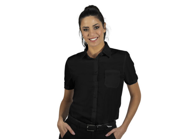 5500410 001 - BUSINESS SSL WOMEN, ženska košulja kratkih rukava, crna