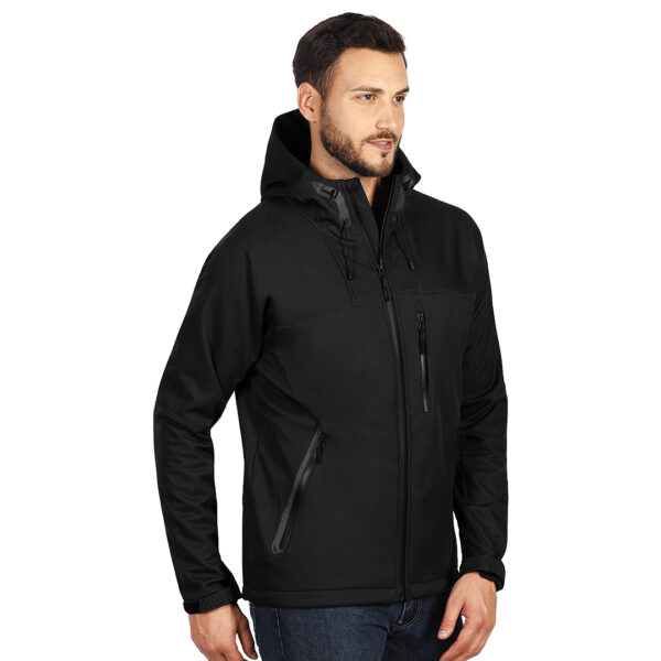 5704010 002 - BLACK PEAK, softšel jakna sa kapuljačom, crna