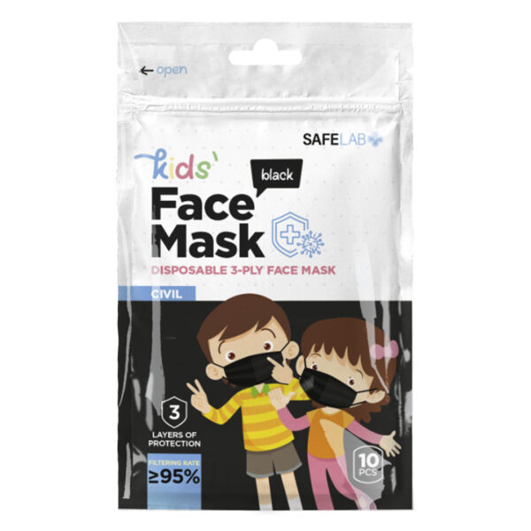 5907310 003 - DFM KIDS 10, dečja maska za jednokratnu upotrebu, crna
