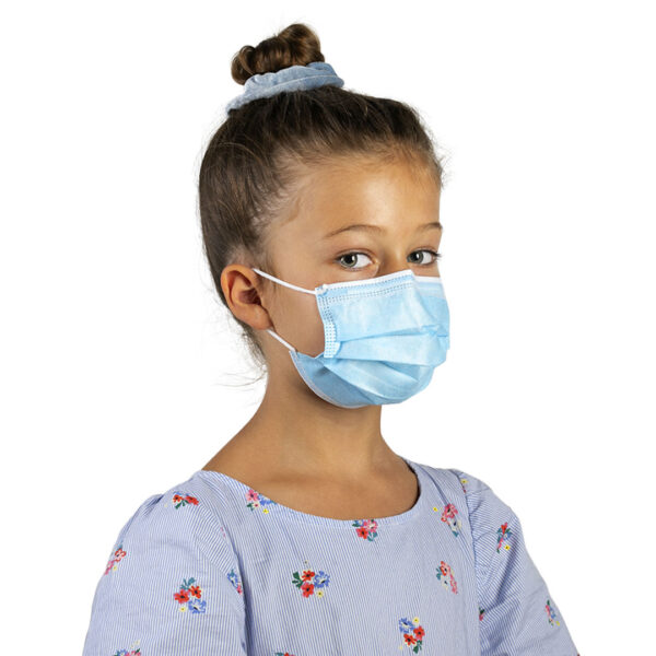5907422 002 - DFM KIDS 50, dečja zaštitna maska za jednokratnu upotrebu, svetlo plava
