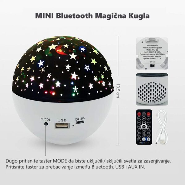 71LOp XnFVL. AC SL1500 - 3 u 1 LED svetlo za magično zvezdano nebo, USB punjenje Bluetooth kontrola, reprodukcije muzike – projektor i noćna lampa.