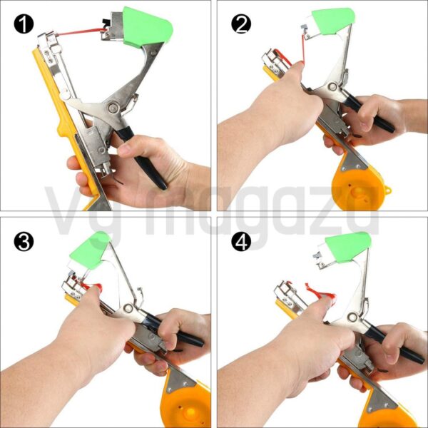 71lOZoHPMcL. AC SL1500 - Tapetool vezačica je idealan baštovanski alat namenjen za efikasno vezivanje svih vrsta stabljika i grančica, pružajući potporu voću, povrću i biljakama kao što su: paradajz, krastavci, vinova loza, grožđe, maline, cveće, grašak, paprike i slično. Vrtlarska vezačica Tapetool je napravljena od visokokvalitetnog nerđajućeg čelika i plastike, dok za vezivanje koristi trakice od biorazgradivog materijala dizajnirane da se šire kako biljka raste, sprečavajući oštećenje stabiljke. Za zdrav razvoj biljaka i efikasno obavljanje zahtevnih poljoprivrednih radova sa samo jednom rukom, pomoću Tapetool vezačice. 