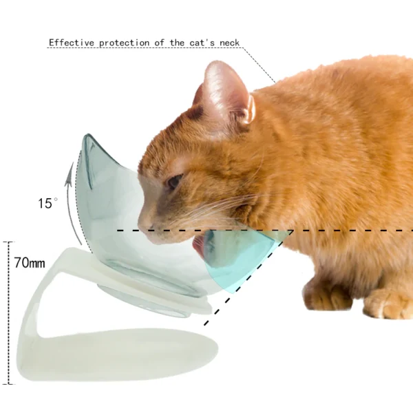 Double Cat Bowl For Cats Water Bowl Transparent Non Slip Cat Food Bowl For Dogs Bowls Eating Pet Feeder With Stand Dropshipping - Dimenzije postolja sa posudama: 27.5×13.5x15cm