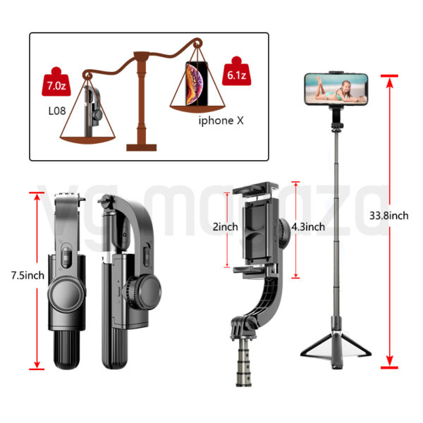 Hf3d31cbfb64f459f9b940a04e6f7e84bP 1 - Gimbal L08 je pametni stabilizator selfi štap sa Bluetooth daljinskim upravljačem za brzo, lako i jednostavno pravljenje fotografija i snimaka. Aluminijumski dizajn i stabilan sistem protiv vibracija pruža čist i jasan kvalitet fotografija.