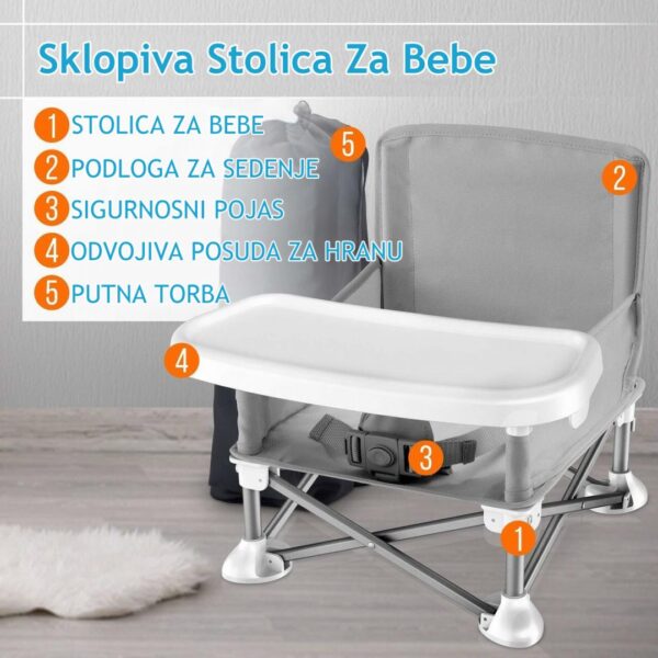 baby foldable high chair snatcher online shopping south africa 29824753696927 25658.1632120553 - Praktična i funkcionalna stolica za bebe. Lako sklopiv, bezbedan i prenosiv dizajn namenjen za udobnost naših najmlađih bilo da je u kući ili napolju.