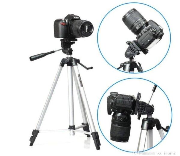 cdn shopify com 121483263 611bbfdc17bc70 41778198223 Copy Co - Podesiv stativ-tripod za fotoaparate, kamere i mobilne telefone Kompatibilan je sa svim vrstama digitalnih fotoaparata i kamera koje teže manje od 3kg Mehanizam nogu omogućava fotografima da se postave u savršenu poziciju glatkim, brzim pokretom, što im daje slobodu da se fokusiraju na sam čin Dodatak, torba za nošenje Minimalne visine oko 50cm, maksimalne 133cm Sa rotacijom i ojačanjima Moze se koristiti sa velikim brojem modela uređaja svih proizvođača Pouzdan i lagan za nošenje za putovanja Materijal: aluminijum i plastika