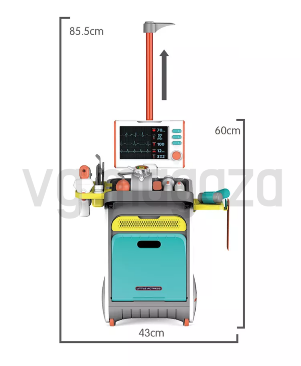 deciji set za igru 2 - Dečiji set za igru sa pokretnim lekarskim kolicima i kompletnim doktorskim priborom! Medicinski set za decu je igračka za rano obrazovanje kroz koje dete može naučiti kako pomoći onima kojima je to potrebno. Dečiji zabavno edukativni komplet za igru je opremljen medicinskim kolicima, stetoskopom, špricem, rendgenom i svim ostalim interesantnim priborom za uzbudljivu zabavu mališana!