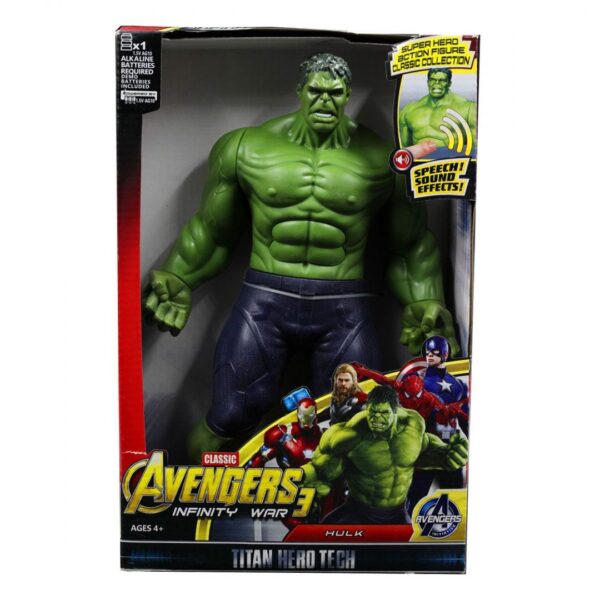 hulk action figure model with led light and sound - Jedan on najjačih junaka na svetu stigao je u formi akcione figurice sa zvučnim efektima! Obradujte vaše mališane njihovim omiljenim super herojem sa zabavnim zvučnim efektima.