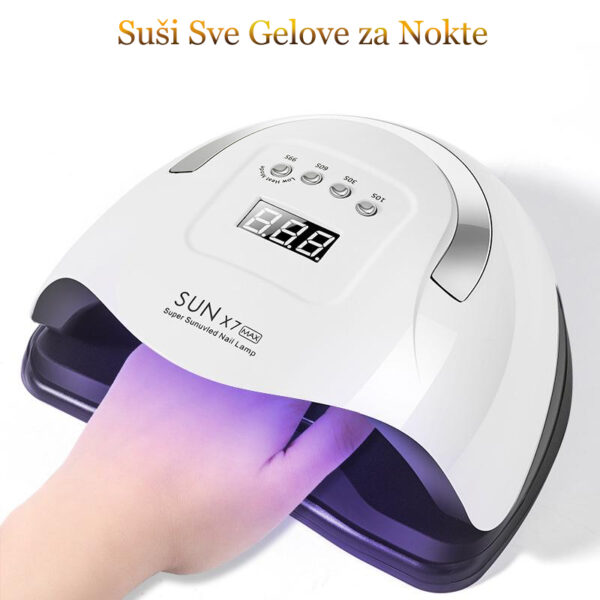 vgm6 - Nadograđena profesionalna LED Sun X7 MAX Lampa za gel nokte može skratiti vaše vreme sušenja za 80% u odnosu na druge lampe za nokte. Uštedite svoje vreme, trud i količinu novca da biste dobili sjajno iskustvo u salonskoj umetnosti noktiju bilo kada i bilo gde.