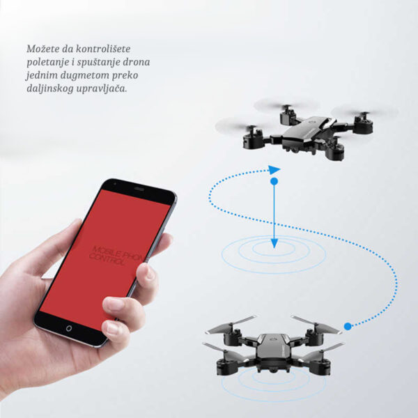 vgmmmmm - HJ28 je divan sklopivi RC četvorokopter za početnike, koji poseduje inovativnu tehnologiju leta i može leteti po želji. Opremljen je kamerom od 720P sa WIFI FPV prenosom, pružajući FPV iskustvo u stvarnom vremenu. Ima mnogo pametnih funkcija, uključujući zadržavanje visine, G-senzor, način rada bez glave, pokrete za fotografije / video i automatsko vraćanje.