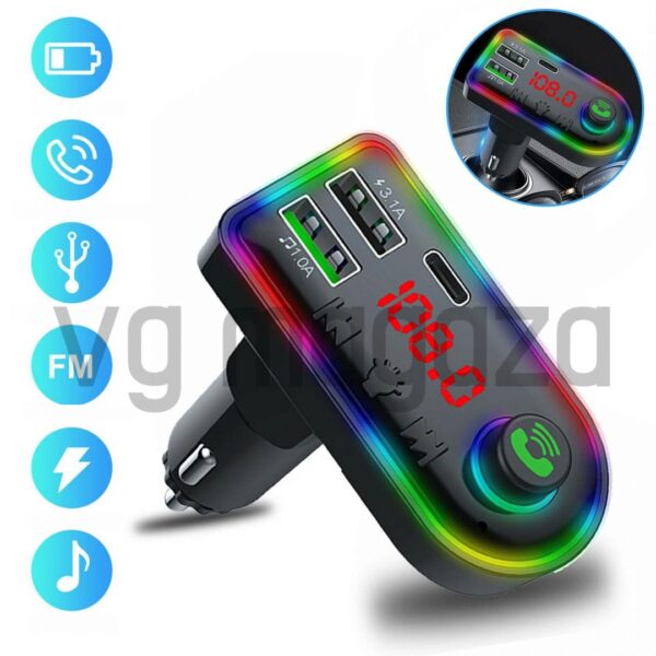 viber slika 2022 03 02 15 35 44 685 - Transmiter F8 je namenjen za velike i male automobile. Modernog dizajna, sa 7 LED boja, BT/FM/MP3 funkcijama i dual USB ulazom za punjenje dva uređaja istovremeno. Takođe podržava kontrolu slobodnog pozivanje i muzike.