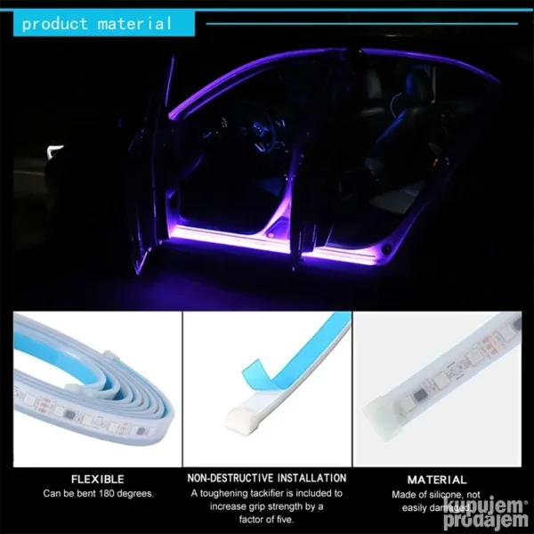 LED trake ambijentalno osvetlenje za auto svetlo ispod vrata – LED trake ambijentalno osvetlenje za auto svetlo ispod vrata - Image 3