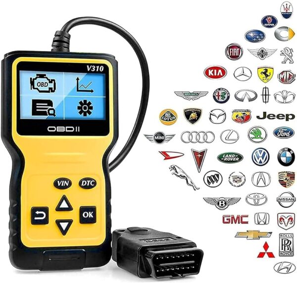 71qCcDnMlzL. AC UF1000 1000 QL80 - Praktični multifunkcionalni OBD2 čitač kodova sadrži ugrađenu OBD2 DTC biblioteku, pomaže vam da identifikujete uzrok svetla motora, pročitate kod, očistite kod, pogledate zamrznuti okvir, I/M spreman, informacije o vozilu, tok podataka, realno vremenska kriva, brzina vozila