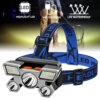 Lampa za glavu sa 3 led i 2 cob diode USB punjiva - Image 2