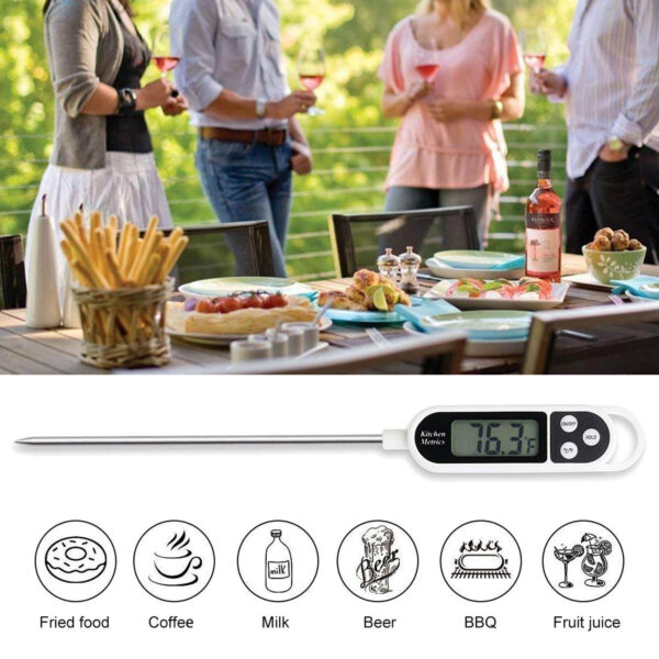 8twe8fgtwghf - Termometar za meso i hranu TRENUTNO ČITANJE I TAČNO – Ovaj termometar za kuvanje opremljen brzinom očitavanja od 4-6 sekundi donosi vam tačnu temperaturu, sprečavajući vas od salmonele u nedovoljno pečenom mesu. SUPER DUGA SONDA- Nema više pečenja ruku, ovaj digitalni termometar za meso od 5,5 inča (sonda) može detektovati temperaturu u srcu mesa; Savršen za veliku ćuretinu, piletinu, pravljenje hleba, toplu vodu, toplo mleko, pa čak i vodu za kupanje. JEDNOSTAVNO ZA UPOTREBU- Jednostavno umetnite sondu u hranu ili tečnost i dobijete temperaturu; Ovaj kuhinjski termometar za meso sa zaštitnim omotačem je jednostavan za nošenje ili skladištenje; Funkcija automatskog isključivanja od 10 minuta produžava vek vaše baterije.
