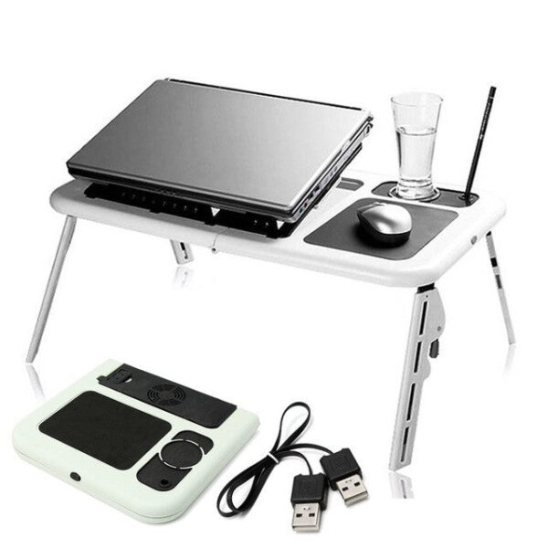 Adjustable Folding Laptop Table E Table With Tray Cooling Fans Stand Home Portable Laptop Desk Bed.jpeg 640x640 8468b301 6e87 4a4b 8f09 52a28f0e6275 - Višenamenski sklopivi stočić za prenosni računar sa dva USB ventilatora za hlađenje Da li ste opuštena osoba želi da radi sve u krevetu? Ali ponekad može biti teško bez radnog stola. Kako držati laptop? Gde staviti čašu vode? Sada je sve moguće sa našim prenosnim stolom E-Table. Omogućava vam da bilo šta radite bilo gde. Veoma jednostavan za upotrebu i može se prilagoditi vašoj udobnoj visini. Ovaj prenosni krevetni sto se može preklopiti da stane u torbu za prenosni računar i poneti bilo gde. I ne samo to, možete ga koristiti i kao podlogu za pisanje ili za čitanje knjige. Višenamenski sto za notebook, može se koristiti kao prenosni sto za laptop, držač za laptop, krevet, sto za čitanje i još mnogo toga. Takođe pogodan za automobile i putovanje. Dvostruki ventilatori za hlađenje napajani USB-om, odlične performanse hlađenja. I podnožje za hlađenje i noge podesive su po visini. Nosač čaša, dizajn jastučića za miša. Savršeno za sofu, krevet, automobil, pod ili bilo gde drugo kada koristite beležnicu, čitate, pišete, jedete ili crtate. Radni sto od visokokvalitetne plastike sa platformom za miša. Široka upotreba, ne samo fantastičnog stola za hlađenje prenosnih računara, već i stola za čitanje u porodici i školi, kao i krevetni sto i kancelarijski sto. Jednostavno podešavanje u roku od nekoliko sekundi. Izuzetno tanka, vrlo lagana, izuzetno jaka i čvrsta, maksimalno opterećenje do 20 kg. možete lako staviti u torbu za prenosnik. Sklopiv u radni sto i noge, malog volumena, lak za uzimanje. Idealno za prenosnike veličine 16 "i manje veličine. Noge podesive pod bilo koji udoban ugao kada se koriste. Specifikacije: - Materijal: ABS + čelik - Napajanje ventilatora: USB 5V - Težina: 1,49 kg - Maksimalni kapacitet punjenja: 25kgs - Preklopljene dimenzije: 285 k 316 k 36 mm - rasklopljena dimenzija: 560 k 316 mm - Opseg visine podesive noge: 0-310mm - Podesivi ugao opsega hlađenja: 0-70 ° - Boja: crna + bela Paket sadrži: - 1 x prenosni sklopivi sto - 1 x USB kabl