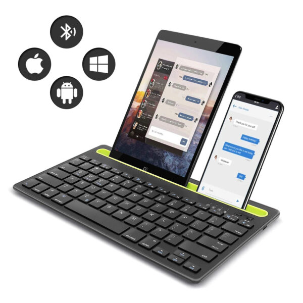 Connect Dual Device Keyboard for Ipad Android Mobile Phone Desktop Computer Charging Wireless Bluetooth Keyboard - Takva tastatura za uparivanje prilagodljiva je tabletu ili mobilnom telefonu sa dvokanalnim i tri sistema.