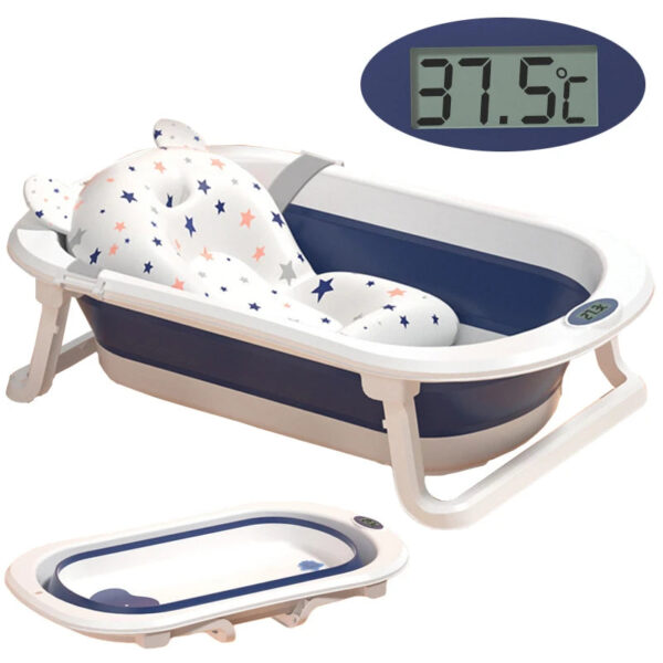 Foldable Baby Bathtub With Thermometer Bath and Shower Baby Bathtubs Bath Tub Bath Bucket Folding Bath jpg Q90 jpg - Rasklopiva kadica za kupanje beba.  Čvrsta i stabilna, kvalitetna kadica lako sklopivi.  Poseduje merač temperature i displej na kom je prikazana.  Dimenzije 75.5X47X21.5 CM