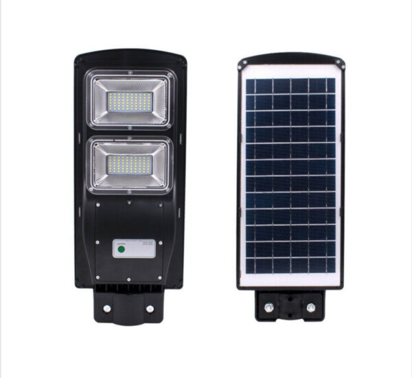 IMG a79efd5a5ca63543954623b7b6b4b7b6 V - Led reflektor od 90W Solarni za spoljašnju upotrebu. Ima integrisan solarni panel na svojoj poleđini i senzor Dan/Noć sa prednje strane. Nema kablova niti povezivanje na Električnu Mrežu. Radi kao nezavisna jedinica. Dimenzije- duzina 60cm sirina 19cm Dobija se i daljinski preko kog se pali gasi i steluje svetlo!