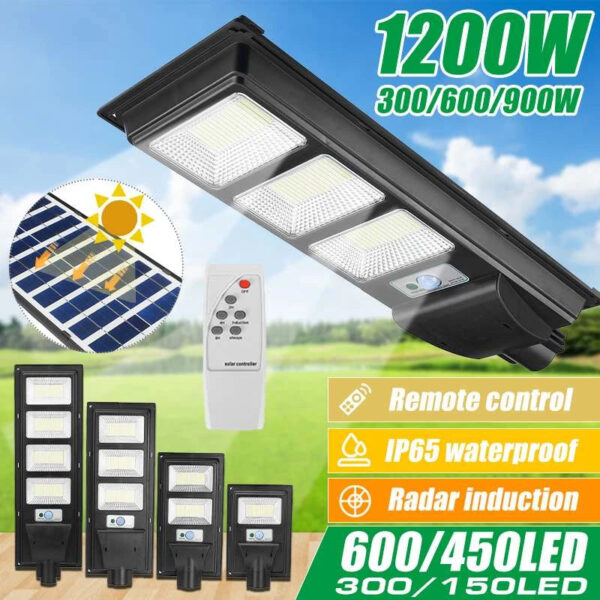 LED Solar Light Outdoor Solar Lamp Radar PIR Motion Sensor Remote Control Lamp Garden Solar Street jpg Q90 jpg - Solarni Led reflektor za spoljašnju upotrebu. Nema kablova niti povezivanje na Električnu Mrežu. Radi kao nezavisna jedinica. Dobija se i daljinski preko kog podesavate reflektor