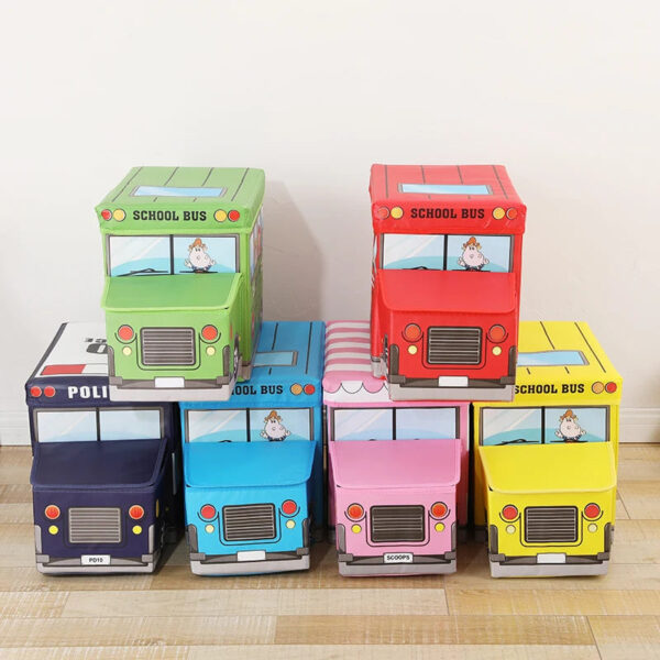 Large Storage Stool Foldable Non Woven Car Creative Cartoon Children S Toy Storage Stool Boxes Bin - Kutija za igracke tabure za decu – 2u1