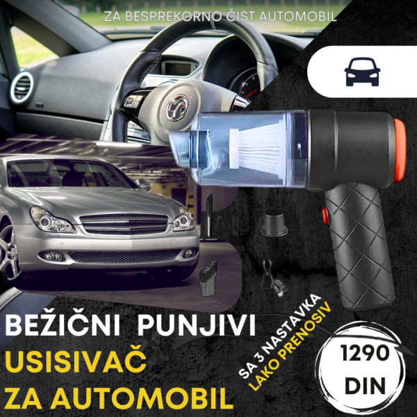 Mini prenosivi punjivi usisvac cistac za automobil - Snažno usisavanje, prašina treperi, uklanjanje prašine jednim ključem, direktno do ugla automobila, duboko u međuprostoru.