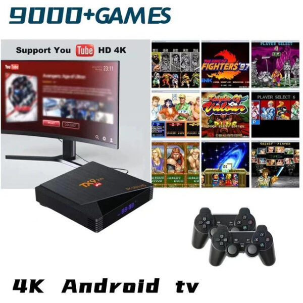 - TV Game Box Android 10.0 TV Box TKS9 Pro 6K Ultra HD wifi Media plejer 2u1 konzola Retro Android TV Game BokNovi TKS9 Pro TV Bok Android 10.0 4K Ultra HD Vifi 2.4G i 5.8G 1G RAM 8G