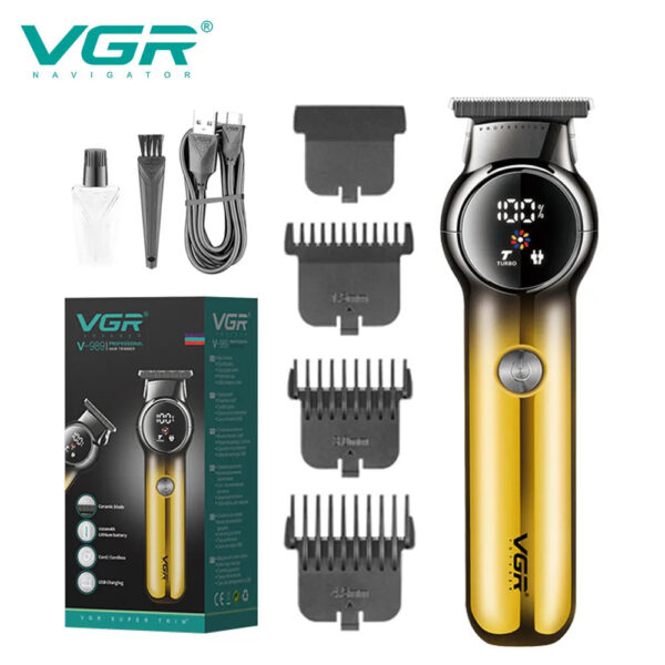 VGR V 989 New Design Barber Cordless Rechargeable Professional Hair Trimmer for Men Non customs Fee f506e536 4d3b 4343 ba21 a9265d305e94 - Muška mašina za šišanje kose kućni digitalni displej USB punjivi gradijent električna mašina za šišanje glave za brijanje Trimer za graviranjePrekidač za podešavanje sa dve brzine