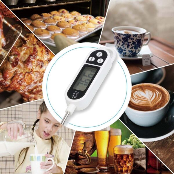 asuhdoh - Termometar za meso i hranu TRENUTNO ČITANJE I TAČNO – Ovaj termometar za kuvanje opremljen brzinom očitavanja od 4-6 sekundi donosi vam tačnu temperaturu, sprečavajući vas od salmonele u nedovoljno pečenom mesu. SUPER DUGA SONDA- Nema više pečenja ruku, ovaj digitalni termometar za meso od 5,5 inča (sonda) može detektovati temperaturu u srcu mesa; Savršen za veliku ćuretinu, piletinu, pravljenje hleba, toplu vodu, toplo mleko, pa čak i vodu za kupanje. JEDNOSTAVNO ZA UPOTREBU- Jednostavno umetnite sondu u hranu ili tečnost i dobijete temperaturu; Ovaj kuhinjski termometar za meso sa zaštitnim omotačem je jednostavan za nošenje ili skladištenje; Funkcija automatskog isključivanja od 10 minuta produžava vek vaše baterije.