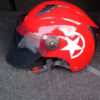 Kaciga za motor, skuter sa Foto Grej vizirom CRVENA - Image 2