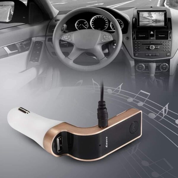 carg7 3u1 fm transmitter bluetooth punjac za auto 154253 - CARG7 – 3u1 uređaj za Vaš automobil
</p> Funkcije: Bluetooth handsfree + FM transmiter + auto punjac od 2.1A, tj. punjac za telefone, tablete i slicno.
</p> Podržava razgovor preko Bluetooth konekcije sa telefonom, automatski se prekida muzika i mozete se javiti na telefon. Isto se prekida i muzika sa telefona, kao i sa USB fleške ako je priključena na transmiter.
Odličan kvalitet zvuka i mikrofona.
</p> Povezivanje i puštanje muzike i primanje poziva preko telefona putem Bluetooth veze
klasičan Mp3 plejer sa USB fleške i microSD kartice
punjač jer preko USB-a, može puniti mobilni telefon
Bluetooth Handsfree funkcija omogućava da preko ugrađenog mikrofona vršite razgovor dok svog sagovornika čujete preko zvučnika u kolima
</p> Ima eliminaciju ehoa DSP i buke CNC, kristalan zvuk
Nema ograničenja za kartice i USB fleševe.
Kolicina:CARG7 – 3u1 FM Transmitter + Bluetooth + Punjač za auto količina
1
</p> Tehničke karakteristike:
– Frekventni opseg:20Hz-15Khz
– Frekvencije FM: 87.5-108MHz (preporučujemo prvu frekvenciju od 87.5 za korišćenje, nikad skoro da nema stanica na njoj)
– Podržani formati: MP3, WMA
– Radna voltaža: 12-24V (12V, 24V)
– SNR Ratio > 85dB
– Mic range: 0-2m
– Audio distortion degree: <0.1%
– Potrošnja : 1W
– Rastojanje prenosa FM i BT: 10m
</p>