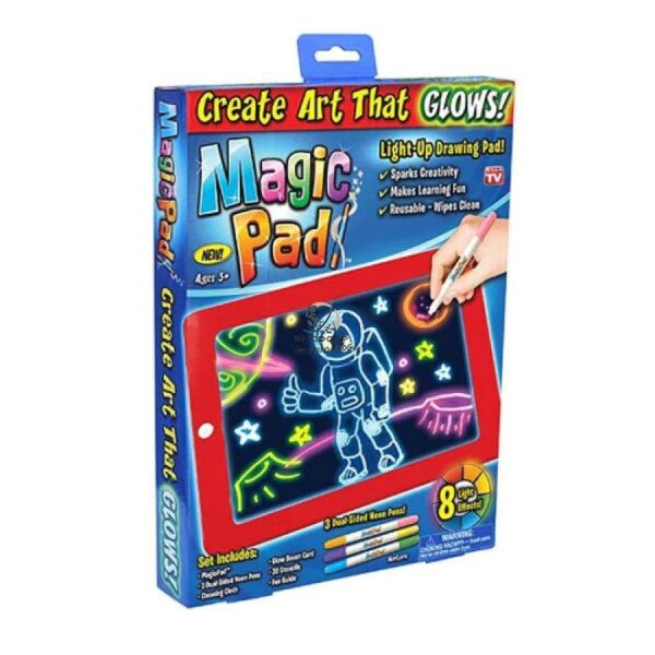 magicni tablet za crtanje 126056 - Svetleća tabla za crtanje Magic Drawing Pad omogućava deci da crtaju, stvaraju i uče beskonačno. Zato što je poput beskonačnog papira, blokova ili sveske koji razvijaju kreativnost, potiču djecu, pa čak i odrasle na nove kreacije, rješavanje zadataka ili se mogu koristiti kao bilježnica bilo kada i bilo gdje.